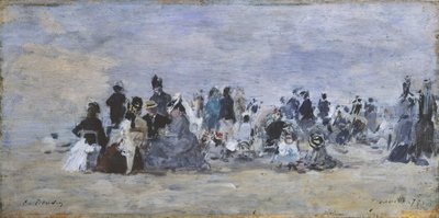 The Beach at Trouville by Eugene Louis Boudin